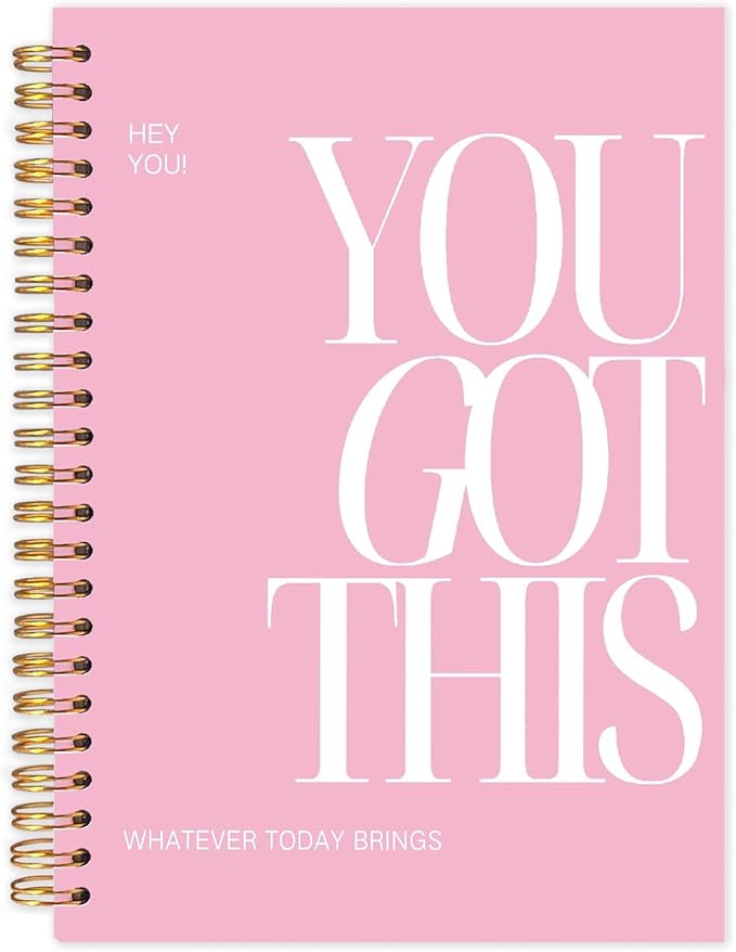 Yhtrg Spiral Journal Notebook for Women, You Got This Inspirational Notebooks Journal, Pink School Journal Notebook, Pink Motivational Positive Notebooks for Office School Supplies, 5.5x8.3 Inch