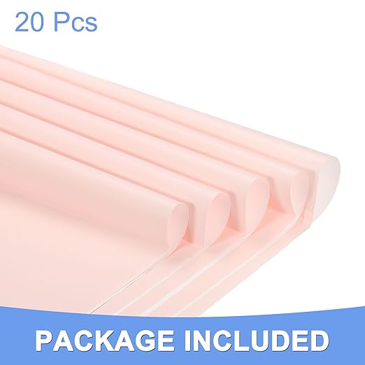 Double Sided Color Flower Wrapping Paper - 20 Sheet Waterproof Floral Bouquet Wrapping Paper Fits for Wedding Graduation Gifts - (22.8x22.8 Inch, Pink/White)