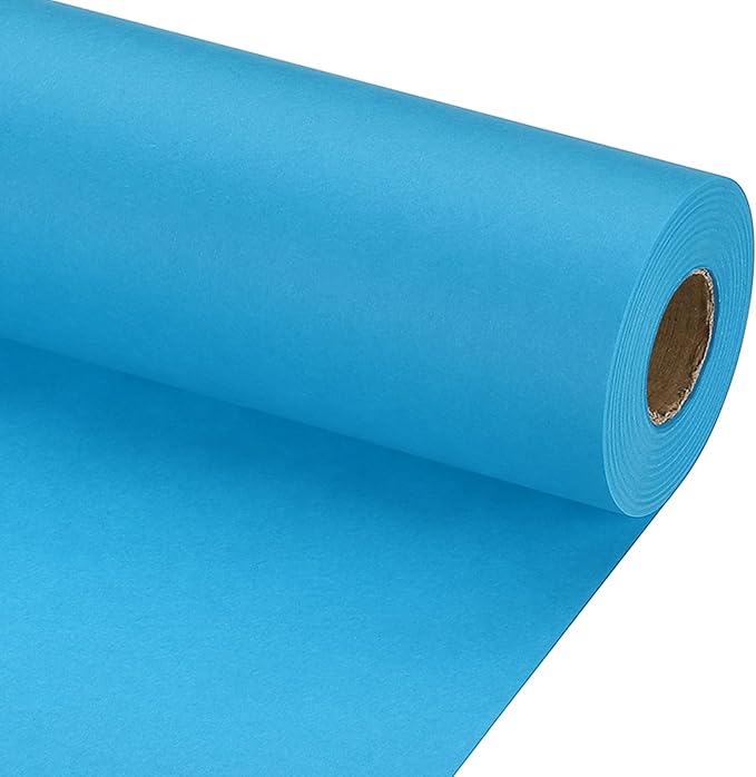 PATIKIL Wrapping Paper, 20" x 700"(59') 70 GSM Craft Paper Roll Kraft Packing Paper for Poster Bulletin Board, Gift Wrapping, Light Blue