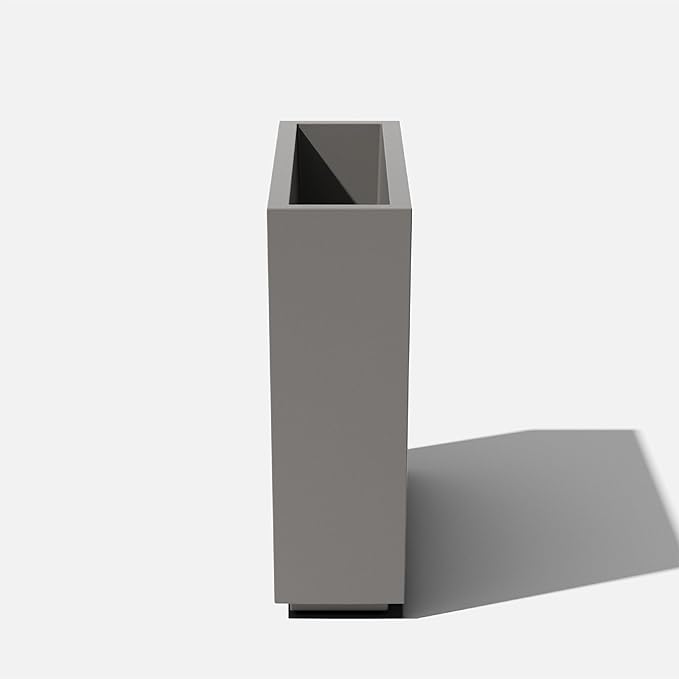 Veradek Block Series Span Plastic Planter - Tall Rectangular Planter for Indoor or Outdoor Patio/Porch, Gray, 30" in Height, 10" in Width, 38" in Length