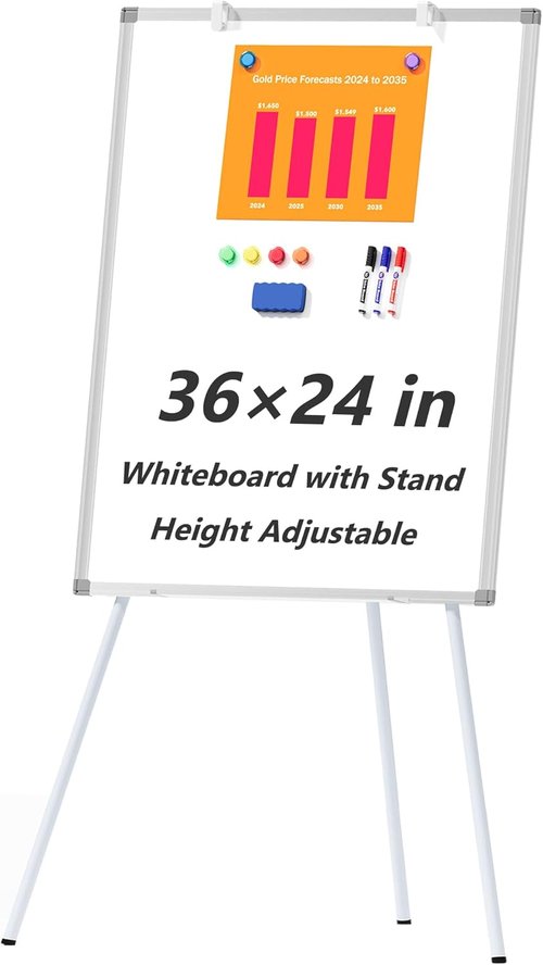 Large Magnetic Dry Erase Whiteboard Easel by [Brand Name] - 36" x 24" Portable & Adjustable for Home Office or Classroom