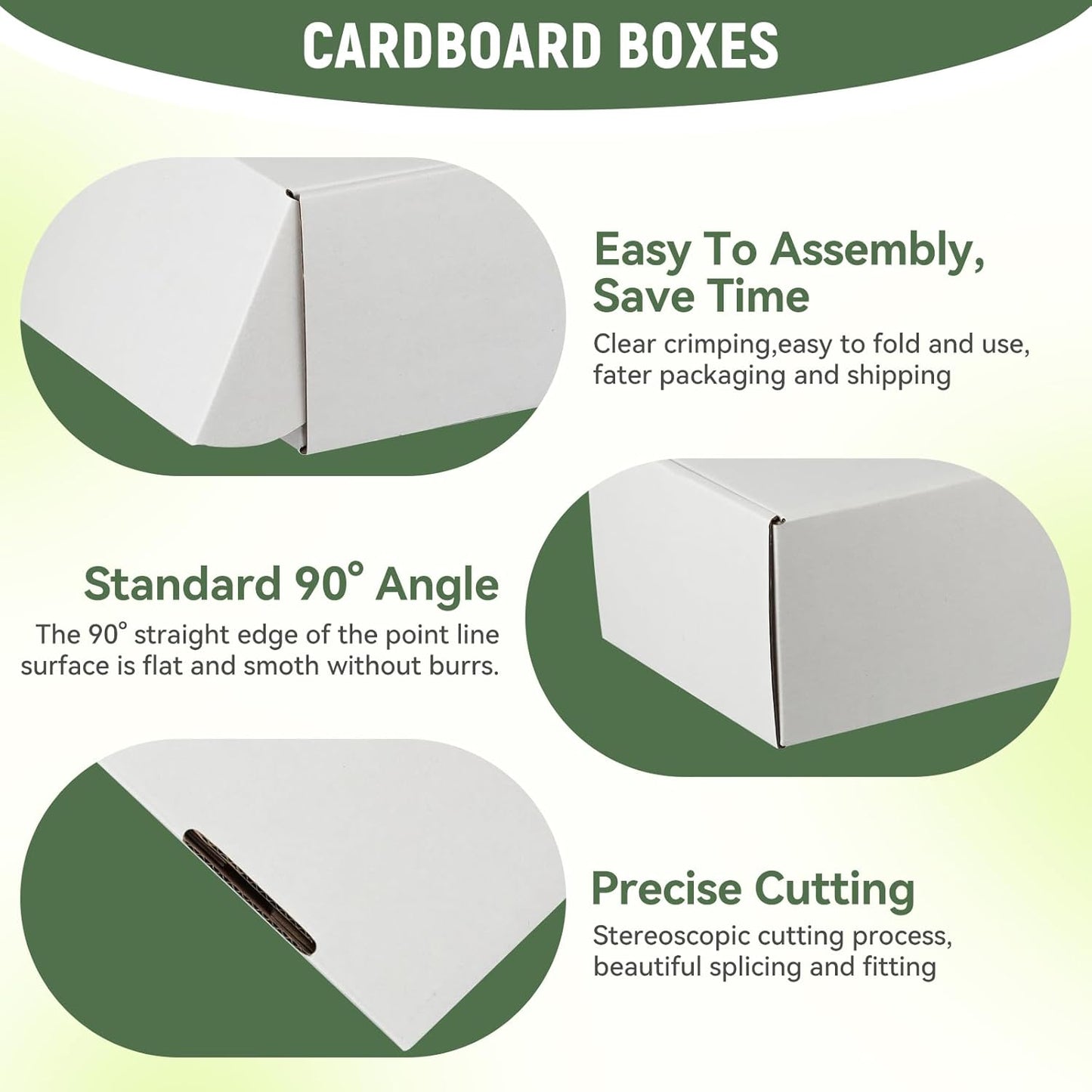 White Corrugated Cardboard Shipping Boxes Set of 5 - 8"x6"x4" Literature Mailers