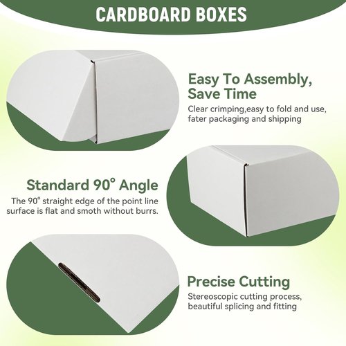 Regine Switzerland Shipping Boxes - 10 Pack White Corrugated Cardboard | 13"x10"x2" for Small Business