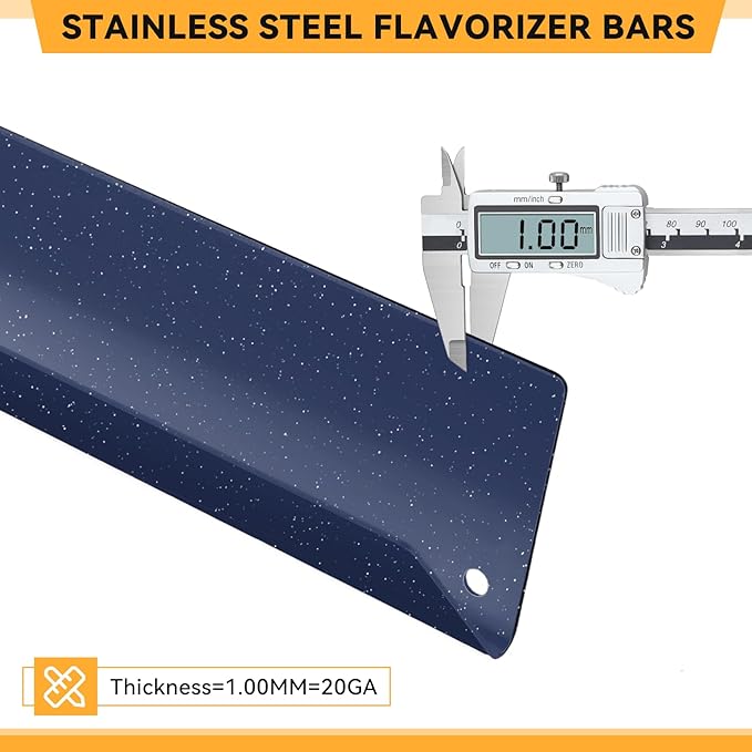 17.5 Inch Flavorizer Bars for Weber Genesis 300 Gas Grills with Front-Mounted Control for Genesis E310, E320, E330, S310, S320, S330, Replacement for Genesis Grill Parts 7620, 5 PCS, Porcelain Steel