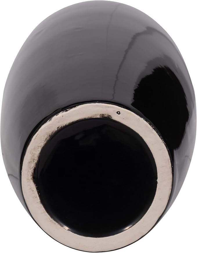 Ceramic Vase for House and Bedroom Decor– Elegant Flower Vase for Table and Room Accent – Modern Floor Piece for Living Room, Home, and Office Decor Display - 31" White & Black