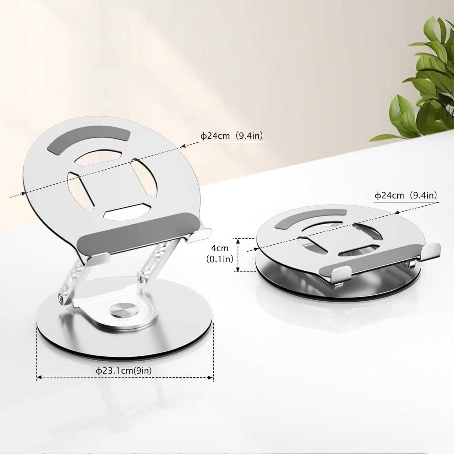 Skiennix Laptop Stand - Adjustable Ergonomic Riser with 360° Rotating Base | Fits MacBook Pro & Air