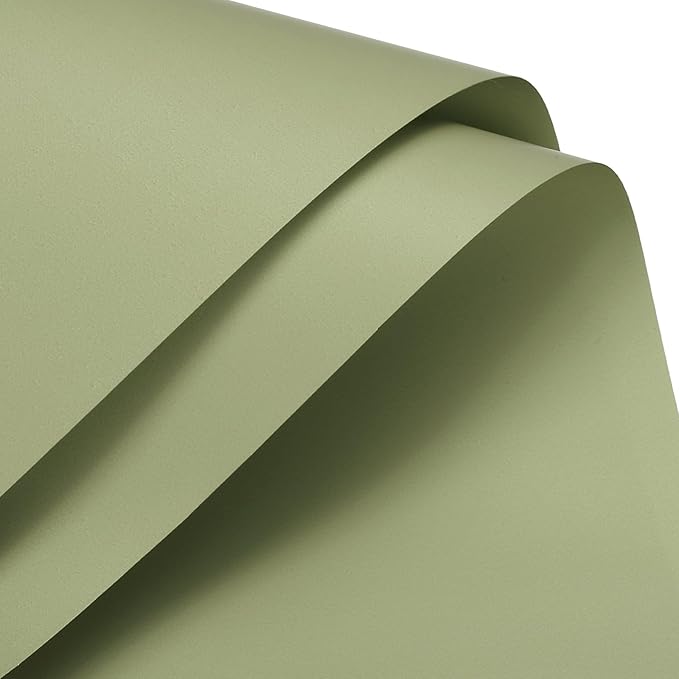 MECCANIXITY Set of 20 Flower Wrapping Paper 22.8x22.8 Inch Waterproof Florists Wrapping Paper for Florist Bouquet Supplies, DIY Crafts, Gift/Gift Box Packaging Green