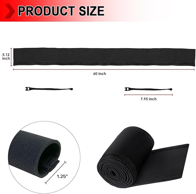 1 PCS Trolling Motor Cable Organizer Sleeve, 60" L Neoprene Troll Sleeve Trolling Motor Wire Cover, Cable Management Sleeve Wrap for Cover Wire and Extension Cords