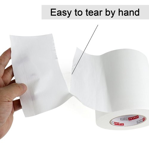 JIALAI HOME Heavy Duty White Duct Tape - Waterproof & UV Resistant | 6 Inch x 55 Yards (164 Ft) for Crafts & Repairs