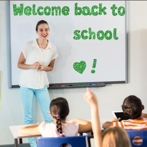 Glitter Bulletin Board Letters by [Brand Name] - 225 Pcs 4-Inch Alphabet & Punctuation Cutouts for Classroom Decor (Green)