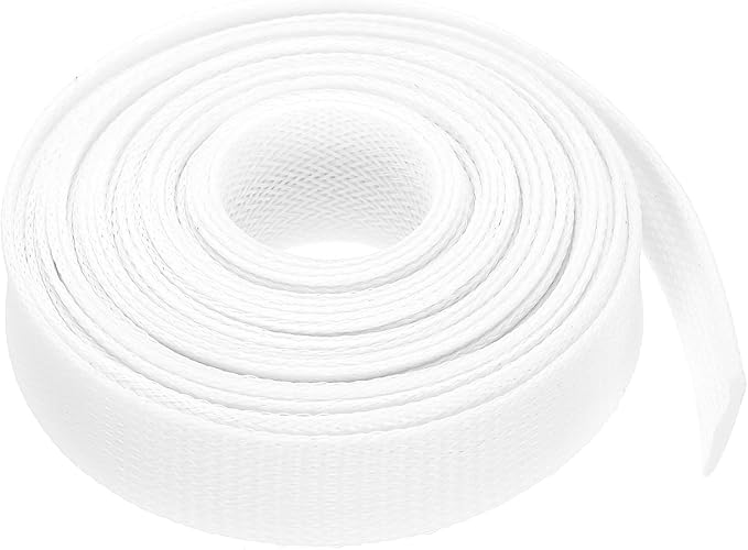 uxcell Expandable Sleeving, 1 1/4-inch 25ft Cable Sleeve, White