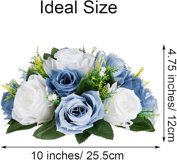 Flower Centerpieces for Wedding Tables: Wedding Table Decorations Dusty Blue & White Flower Balls Centerpieces for Engagement Cerebration Party Center Pieces 2 Packs