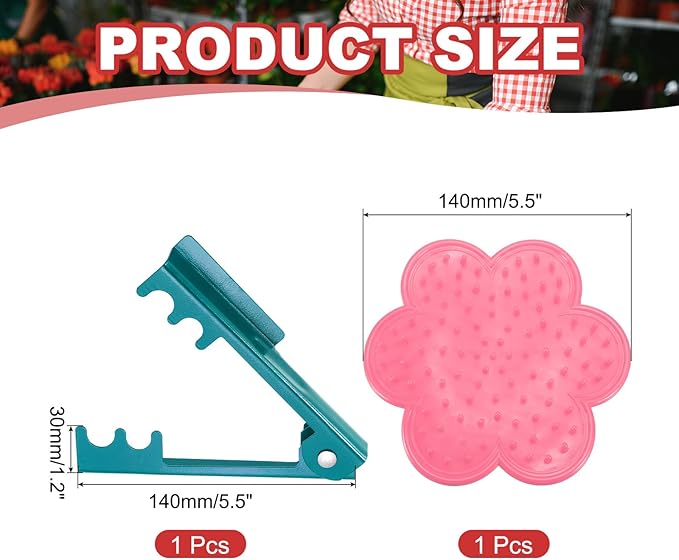 HARFINGTON 2pcs Rose Thorn Stripper Tool Set 5.5" Metal PVC Flower Thorn Leaf Remover Flower Stem and Leaf Stripping for Gardening Home Florist Arrangement, Blue,Pink