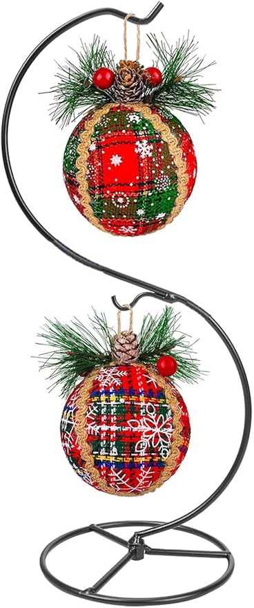 Ornament Display Stand Holder Iron Hanger Air Plant Stand Flower Pot Holder Iron Stand for Hanging Glass Globe Ball,Christmas Wedding Ornament, Home Office Decor (S-Style)