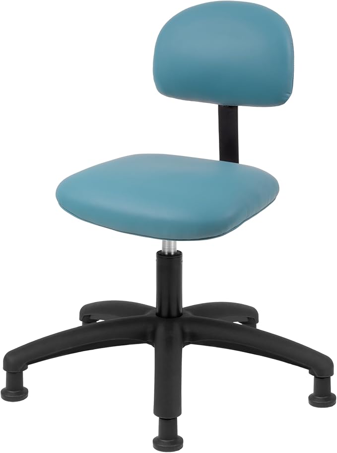 Chair Master FSS Series Square seat Medium (19"-27") seat Height Chair. Fabric Vinyl - for Office, Garage, Desk, Shop, Kitchen, Computer, Doctor, Medical, Easy to Clean! (Aqua, Medium, Glides)