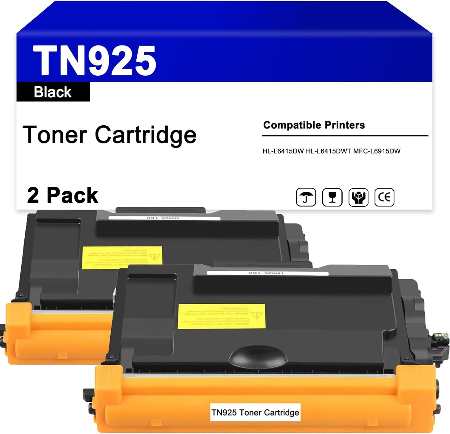 TN-925 Black Toner Cartridge - 2 Pack for HL-L6415DW & MFC-L6915DW Printers