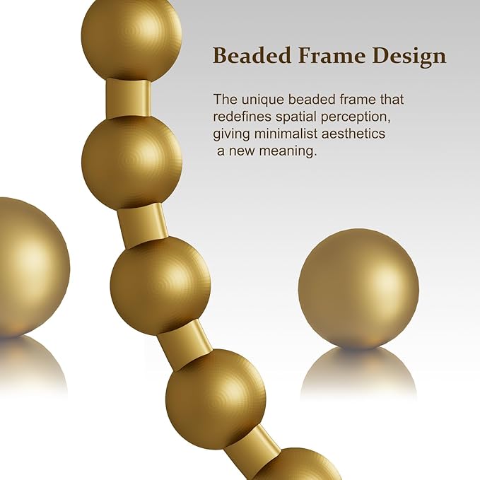 Easly Round Mirror for Wall, 24 Inch Gold Beaded Frame Decorative Vanity Mirror, Circle Bathroom Mirror with High-Definition Lense, Modern Wall Decor for Bathroom, Living Room, Bedroom, Entryway