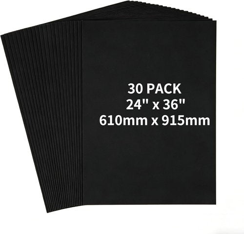 Black Poster Board by [Brand Name] - Heavyweight 24x36 Inches | 30 Pack Bulk for School & Craft Projects