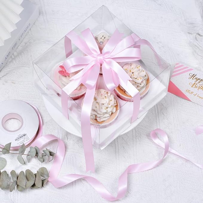 YAMA Light Pink Double Face Satin Ribbon 5/8 Inch 25 Yards Baby Pink Ribbon for Gift Package Wrapping,Floral Design,Hair Bow Clip Making,Crafting,Sewing,Wedding Decor