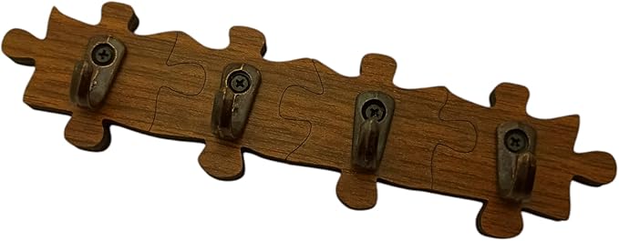 Minimalist 4 Hook Key Holder Key Hooks, Rack for Entryway, Wall, Kitchen, Bedroom,Locker and Door Mount Suitable Organize Car Keys, House Keys. (Asymetric)