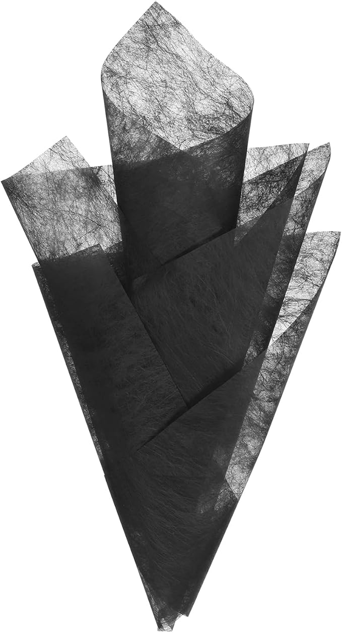 PATIKIL 11.8 inches Tissue Flower Wrapping Paper, 80 Sheets Waterproof Floral Bouquet Wraps Gift Packaging Tissue for Party Birthday Wedding Holiday Decorations Crafts, Black