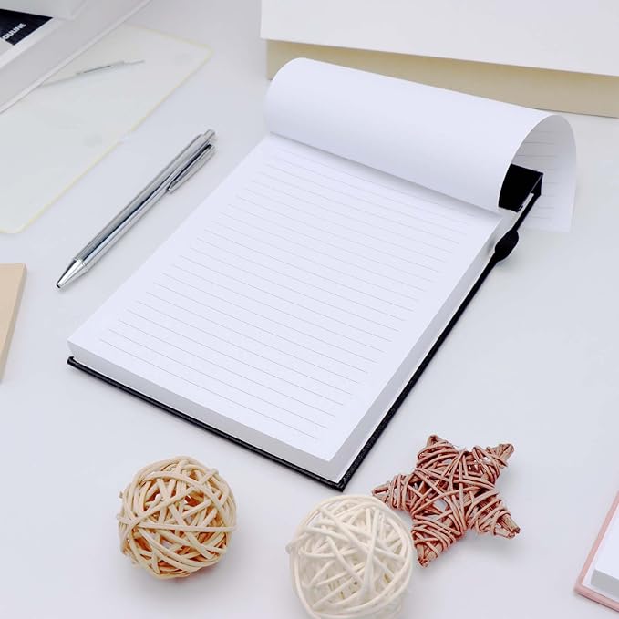 Mogoostry A5 Lined Planning Pads 5.9" x 8" Planner To Do List Memo Note Pads Screw Binding Writing Paperboard Notepad, 100 Sheets per Pack, Black