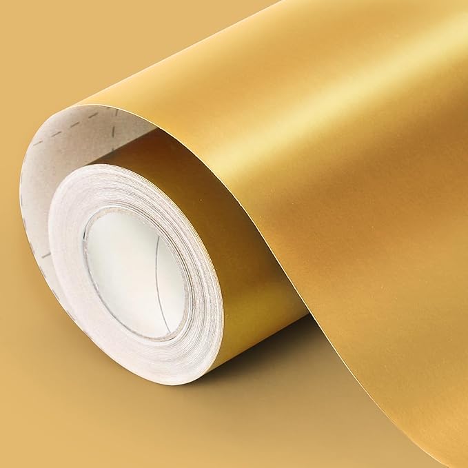 Gold Wrapping Paper, 2 Roll 17in x 33ft Matte Metallic Gold Solid Color Gift Wrapping Paper Roll Perfect for Birthday, Christmas, Baby Shower, Wedding, Valentine's Day, DIY Invitations, Arts & Crafts