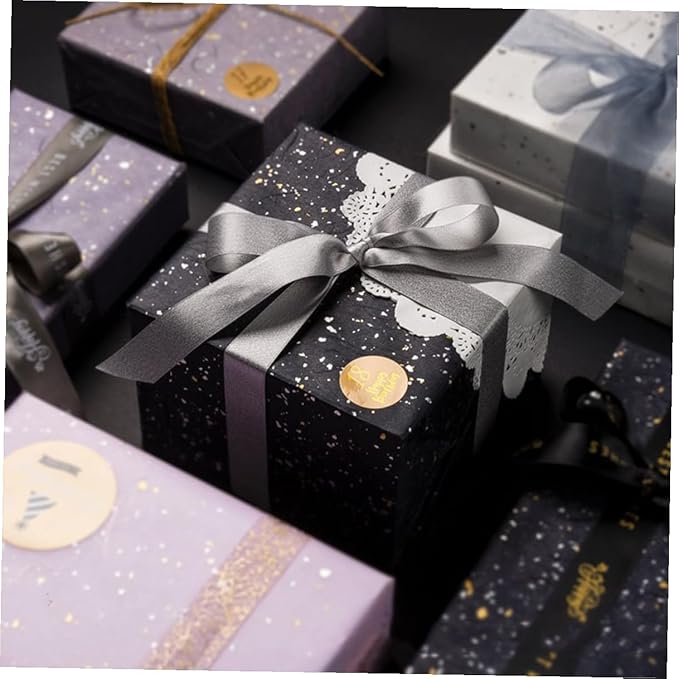 CIMAXIC 10 Sheets Black Wrapping Paper Bouquet Packaging Wrap for Wedding Birthday DIY Papercraft Thick High-grade Tissue Paper for Floral Presentation