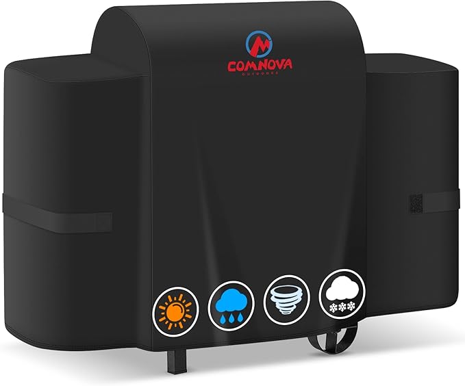 Comnova Grill Cover for Pit Boss 440D - Premium Wood Pellet Smoker Cover for Pitboss Waterproof & Heavy Duty, 600D Pellet BBQ Cover for Pit Boss Mahogany 440 Deluxe, Mile Hybrid, and 73440 Deluxe