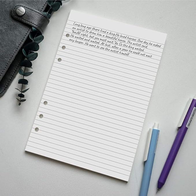 (3 Pack) A5 Lined Paper Refill, 300 Sheets/600 Pages Refill Paper for Large Leather Journal/Filofax Binders, 6 Holes Punched, 100gsm Ruled White Filler Paper, 5.8'' x 8.2''