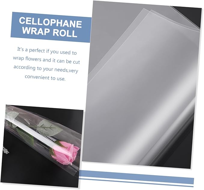 Holibanna Cellophane Wrap Film DIY Floral Wrapping Material for Flower Bouquets Transparent Opp Packaging for Crafts and Seasonal Decorations
