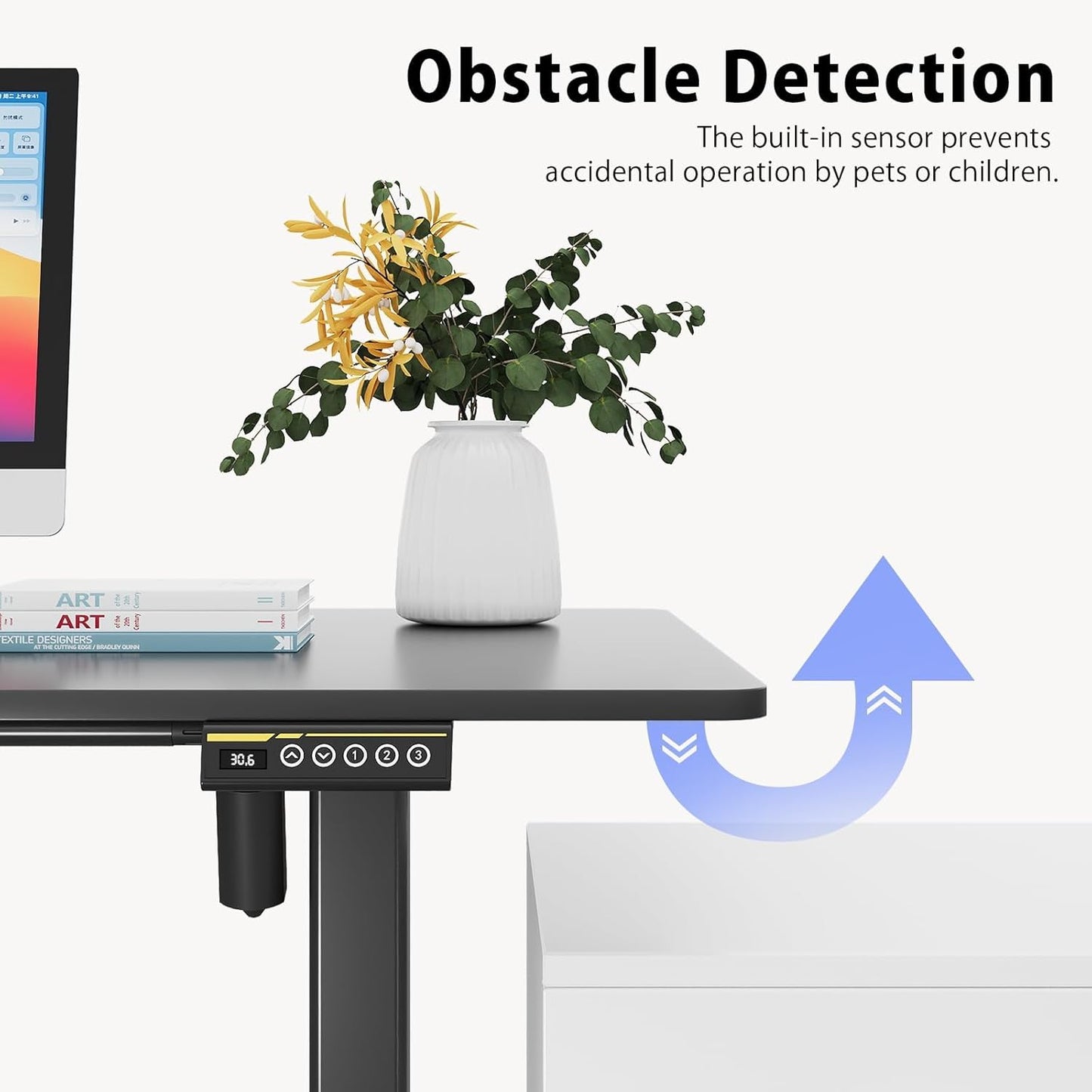 Skiennix Electric Standing Desk Frame - Adjustable Height & Length | Supports 63"x28" Tabletops, 3 Preset Heights, 154 lbs Capacity, Black