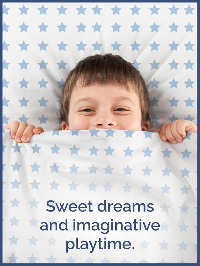 Blue Stars Full 4 Piece Sheet Set for Kids - Boys, Girls, Teens, Toddler - Easy Fit Deep Pocket - Machine Washable, Wrinkle Free - Cute, Cozy, Soft Star Sheets