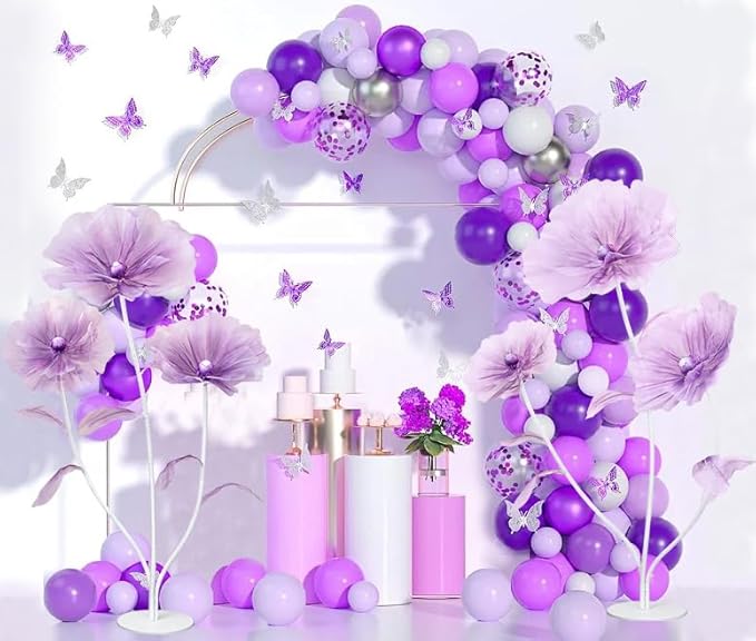 Giant Flowers for Decoration - Floral Decorations with Stand for Flower Backdrop Baby Shower Birthday Party Window Display Home Decor Props -Purple