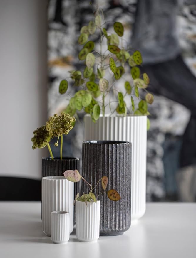 Lyngby Porcelain Vase, White, 9.8" H x 5.9" D, Designed by Karakter Copenhagen, Gift Box Included