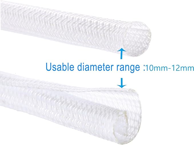25ft – 3/8 inch White Split Wire Loom Tubing Cord Protector Cable Sleeve – Pet Cord Protector for Cat Chewing, for USB Power Cords Audio Video Wires