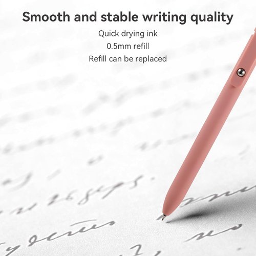 MengRan Gel Ink Pens Set - 0.5mm Fine Point Tip | Quick Drying Ink - Cute Morandi Black Pens (5 Pcs)