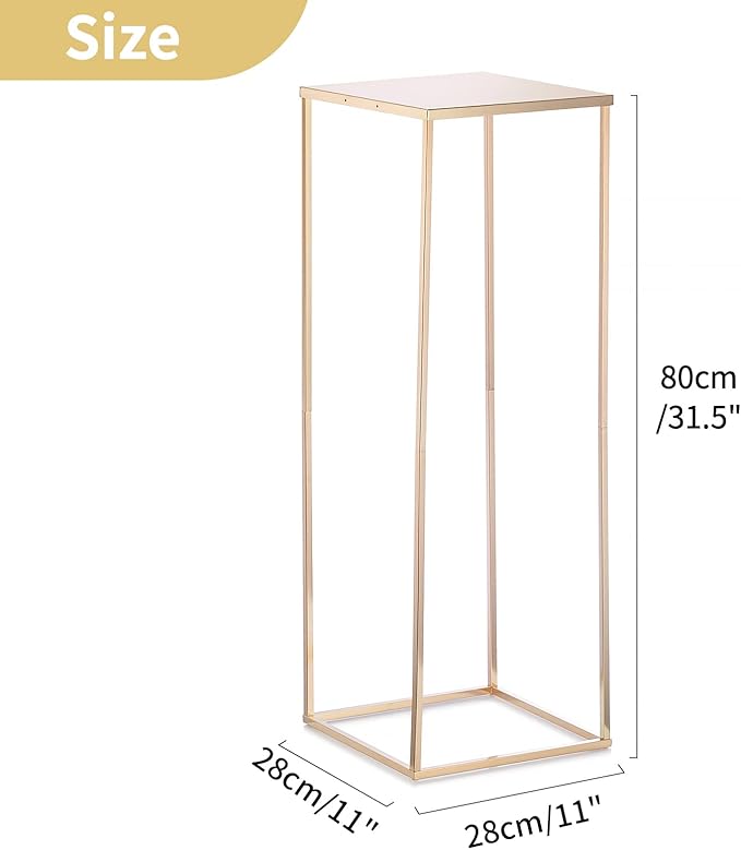 Nuptio Gold Vases for Centerpieces Wedding - 2 Pcs 31.5 inch Tall Metal Flower Vase Flowers Stand for Party Tables Decorations - Elegant Bulk Weddings Decoration Table Geometric Centerpiece Stand