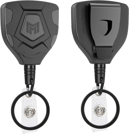 MNGARISTA Heavy Duty Retractable Keychain - 31.5' Steel Cord & Belt Clip | 2-Pack Badge Holder