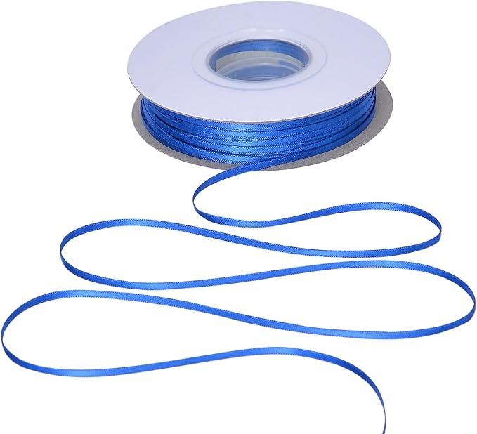 YAMA Royal Blue Double Faced Satin Ribbon 1/8 Inch 100 Yards Ribbon for Gift Wrapping Crafts Hair Bows Wedding Party Decoration