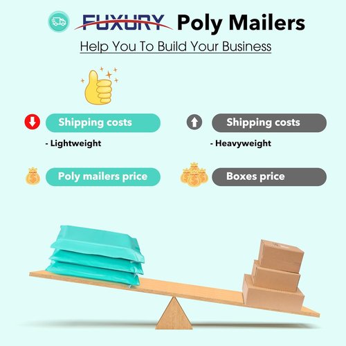 Fuxury Teal Poly Mailers - 10x13 Self-Sealing Shipping Envelopes | 200 Pcs Durable Boutique Bags