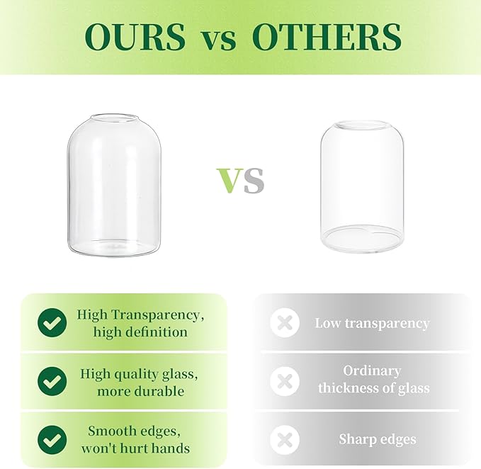 Hewory Glass Bud Vases for Centerpieces: Set of 12 Blown Clear Small Vase Bulk, Mini Cute Flower Vase for Floral Arrangement, Modern Decorations for Wedding Party Event Table Decor, 3.7"(H)×2.75"(D)