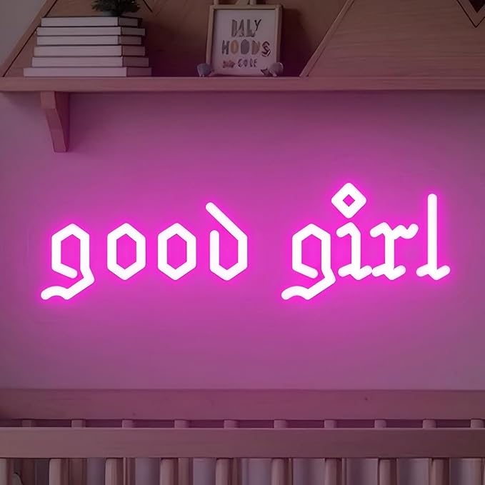 Good Girl neon sign, Good girl Romance club, Book lover, gift for girl, home bedroom decor, nursery wall decor, Dark Romance, gothic decor, Midwest Princess Tour Decoration, Christmas WlW Pride Gifts
