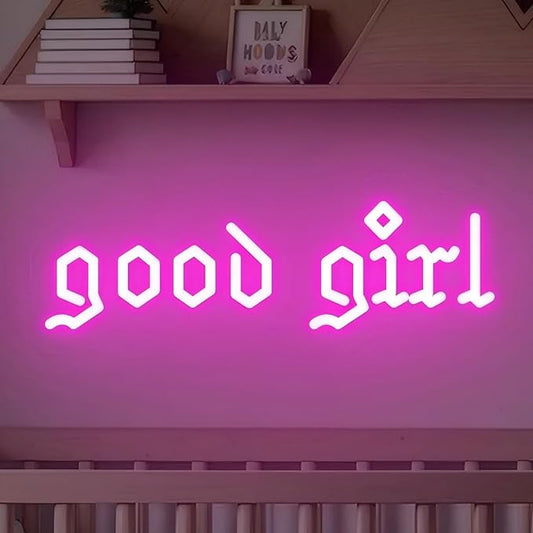 Good Girl neon sign, Good girl Romance club, Book lover, gift for girl, home bedroom decor, nursery wall decor, Dark Romance, gothic decor, Midwest Princess Tour Decoration, Christmas WlW Pride Gifts