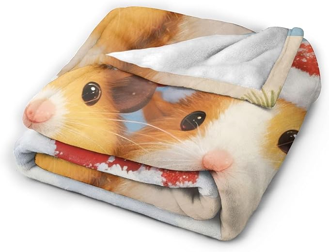 Guinea Pig Blanket Cute Christmas Guinea Pig Throw Blanket Soft Cozy Fleece Fuzzy Stuffed Plush Flannel Gifts for Girls Women Boys Kids Adults 50"X60"