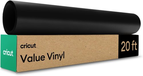 Cricut Permanent Vinyl - Matte Black Crafting Material | 12in x 20ft Roll for Easy Application