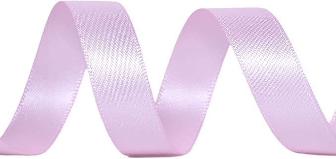 YAMA Light Pink Double Faced Satin Ribbon 1/2 Inch 25 Yards Thin Baby Pink Ribbon for Gift Wrapping Crafts Bows Wedding Party Christmas Decoration