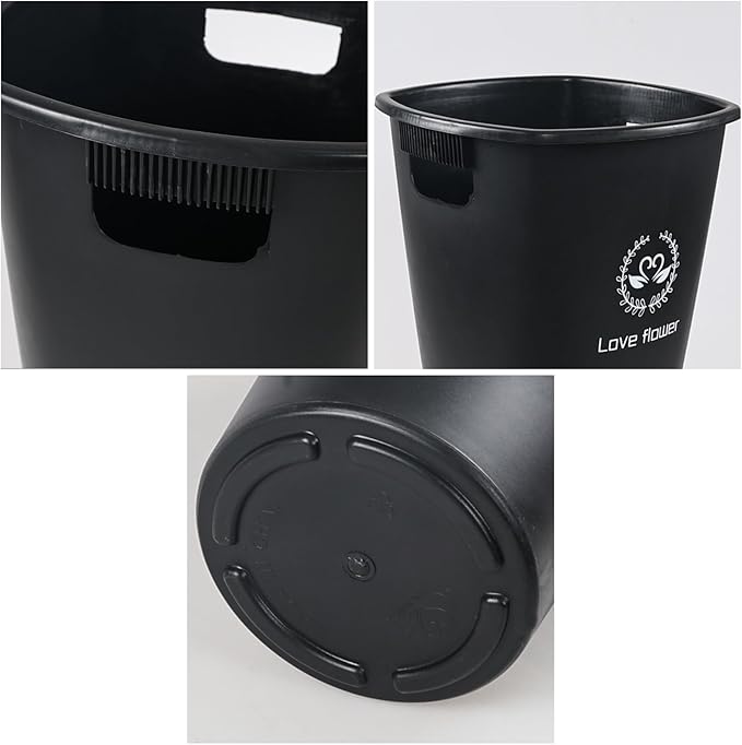 16 Inch Plastic Tall Floral Buckets for Cut Flowers, Set of 4 Wedding Flower Buckets Vase for Wedding Party Decoration, Black