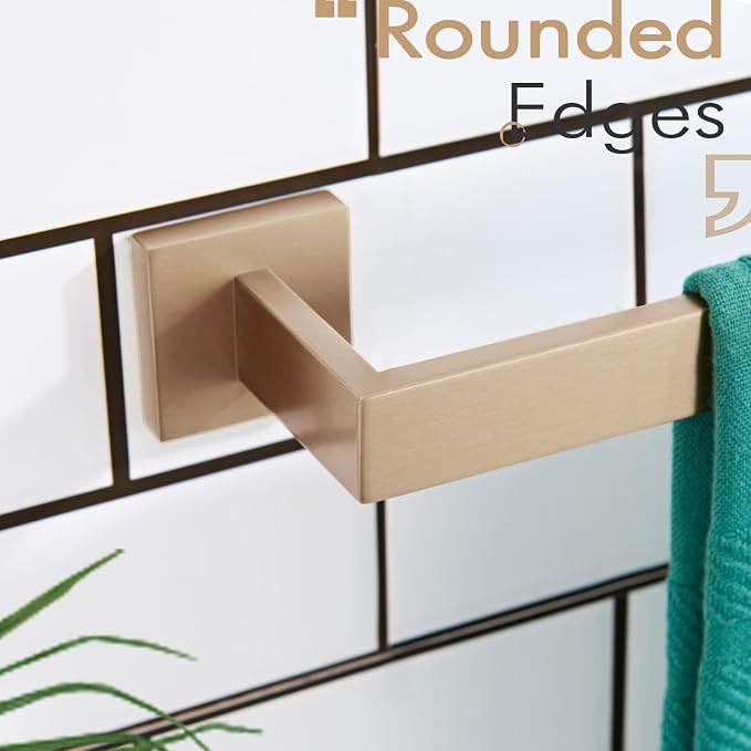 KOKOSIRI 12-Inch Towel Bar for Bathroom Kitchen Towel Holder Wall Mounted SUS304 Stainless Steel Towels Rack, Champagne Bronze B4003CPG-L12