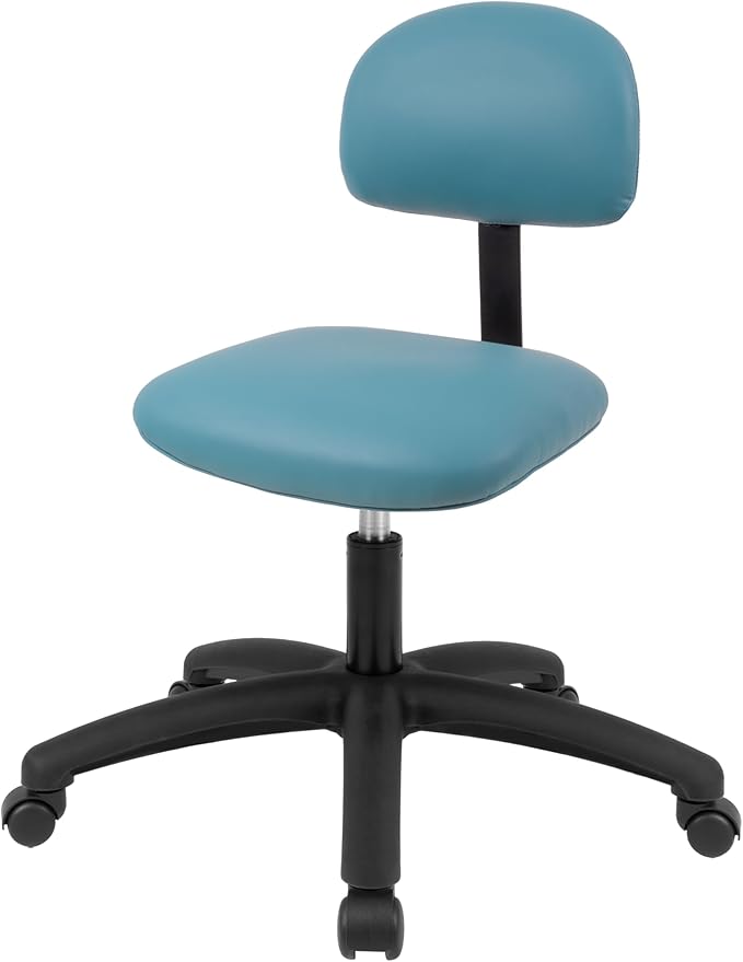 Chair Master FSS Series Square seat Low (17"-22") seat Height Chair. Vinyl-for Office, Garage, Desk, Shop, Computer, Doctor, Medical, Easy to Clean! No Footring (Aqua, Low, _Standard Casters)